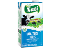 Nuti Sữa tươi 100% không đường hộp 1L