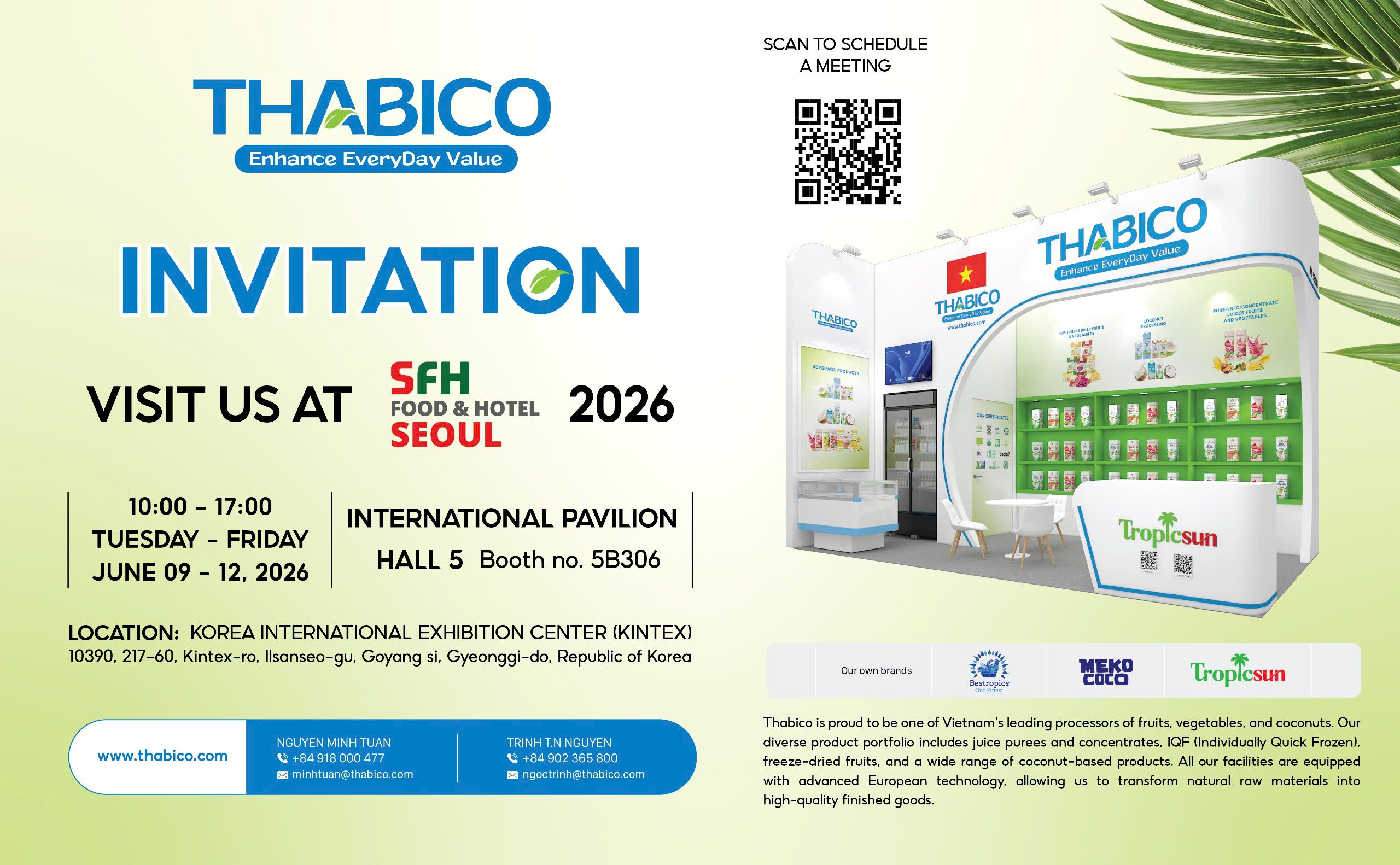 THABICO tham gia Seoul Food & Hotel 2026 – Kết nối cơ hội tại thị trường Hàn Quốc